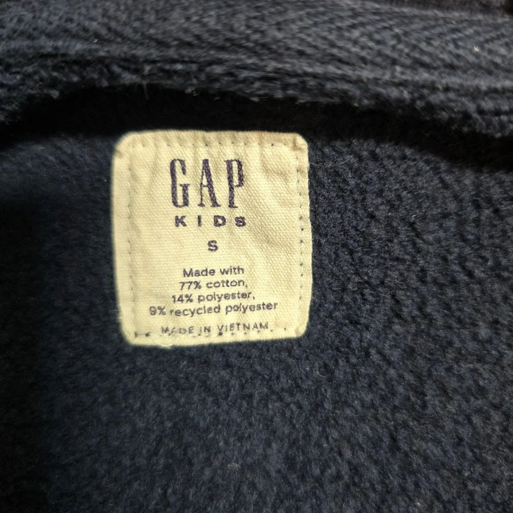 Gap Hoodie Kids Small Navy Blue American Flag Logo Zip Up Sweatshirt